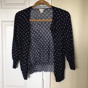 J Crew - Clare Cardigan - S - Navy and White